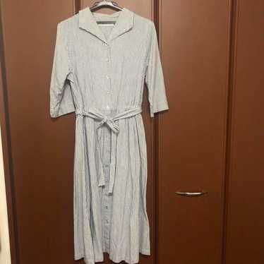 Sunny clouds stripe shirt dress. - image 1