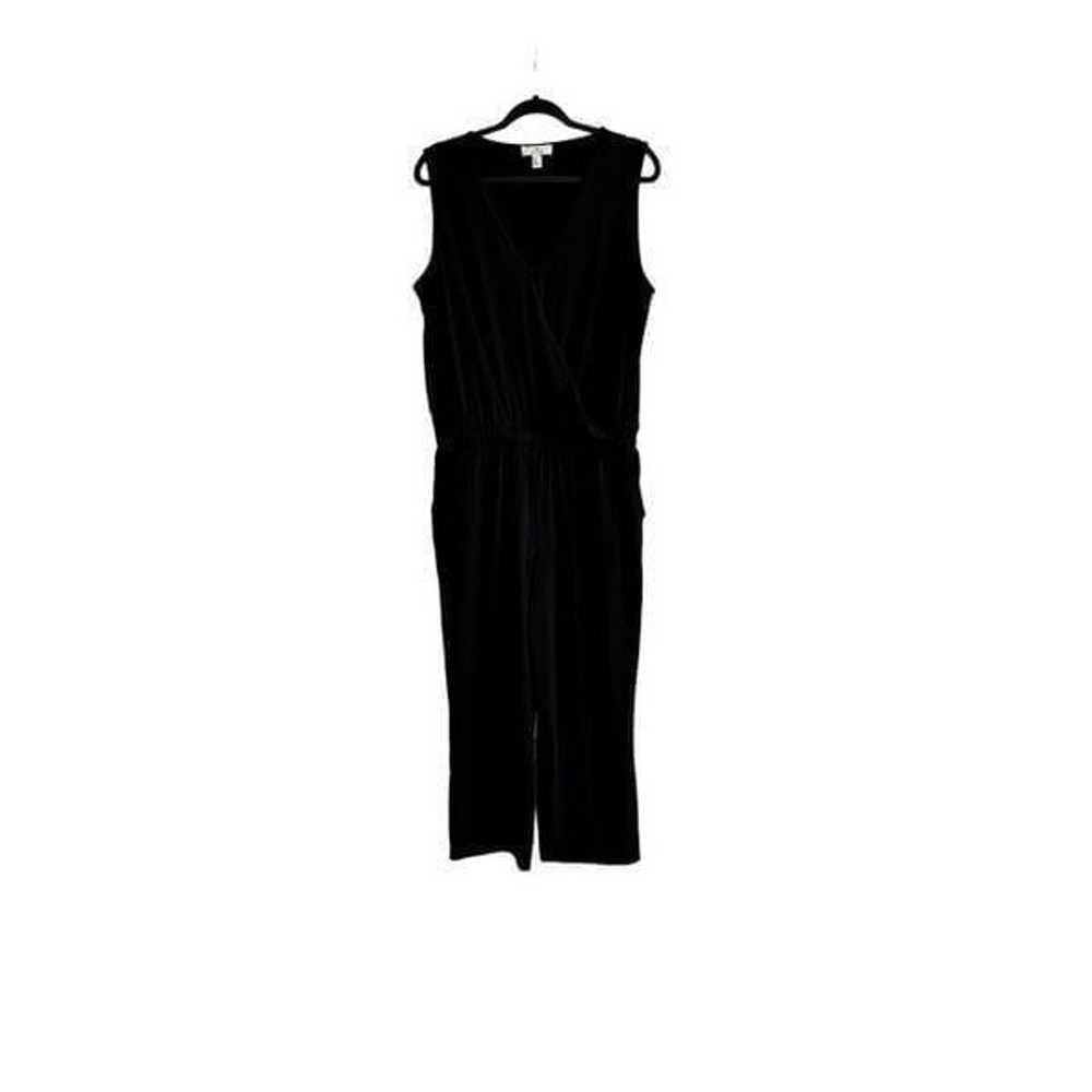 H by HALSTON BLACK V-NECK JUMPSUIT SIZE LARGE Bla… - image 1