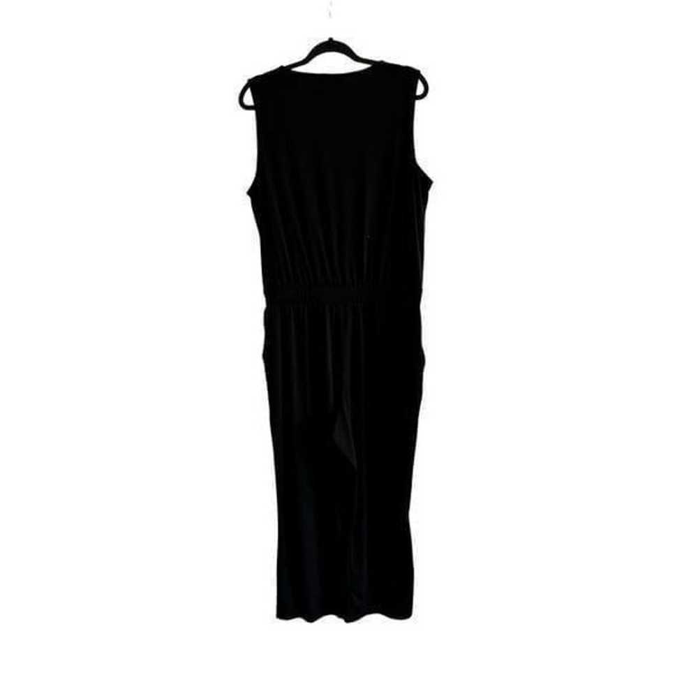 H by HALSTON BLACK V-NECK JUMPSUIT SIZE LARGE Bla… - image 2