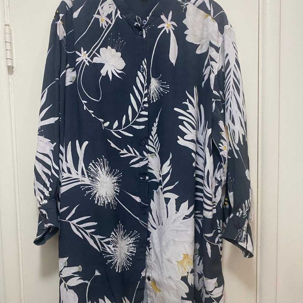 H&M x ANNA GLOVER Collab Grey Floral Dress - image 1