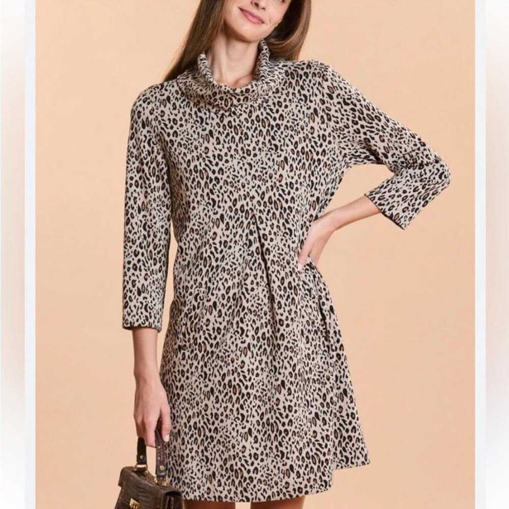 Tyler Boe l Kim Leopard Cowl Neck Dress Large - image 10