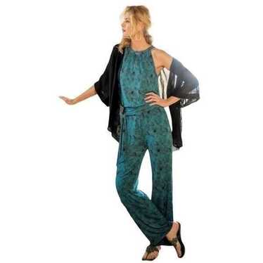 Soft Surroundings Sorrento Jumpsuit Tropical Sz La