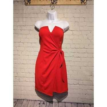 Trixxi strapless faux wrap minidress lg