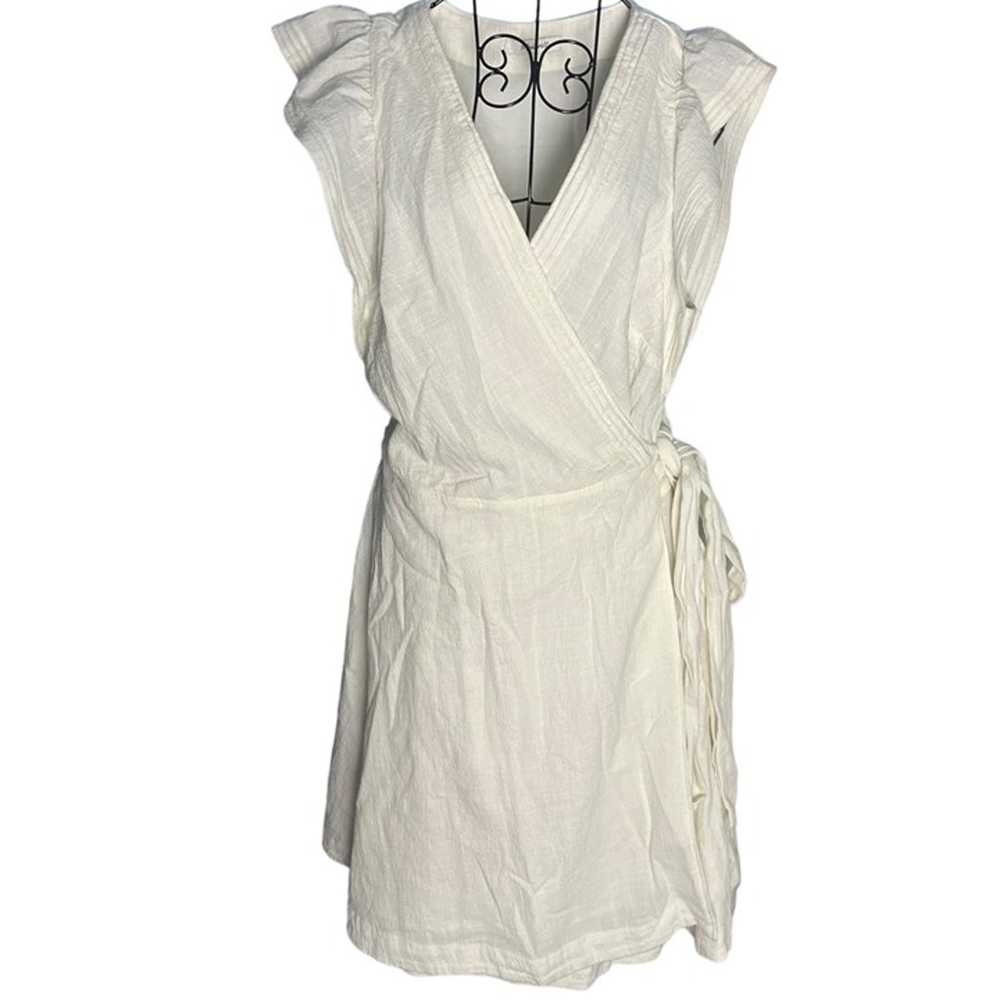 Madewell Women's L Ruffle Sleeve Wrap Mini Dress … - image 1