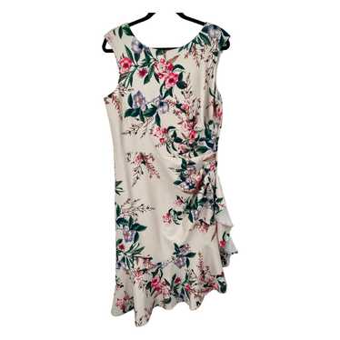 Eliza J dress cream sleeveless floral draped size 