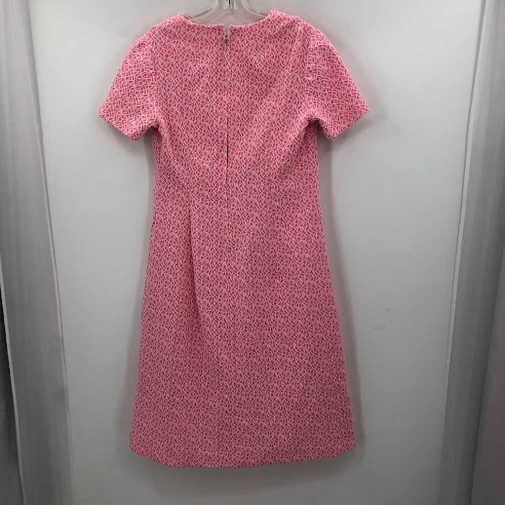 tEXTURED Pink Dress 1960s Polyester Short Sleeve … - image 3