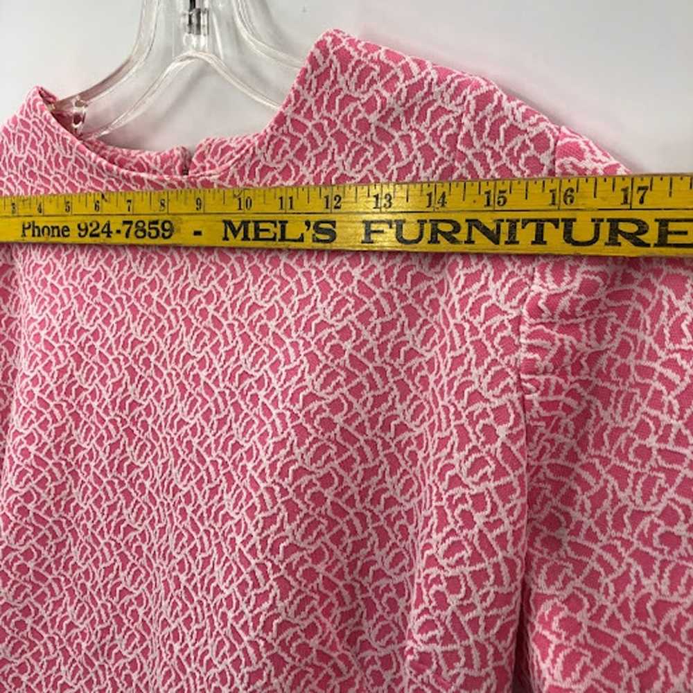 tEXTURED Pink Dress 1960s Polyester Short Sleeve … - image 4