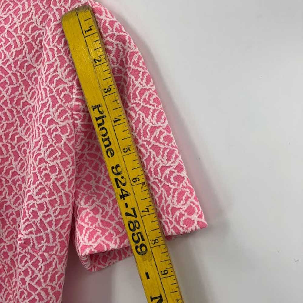 tEXTURED Pink Dress 1960s Polyester Short Sleeve … - image 5