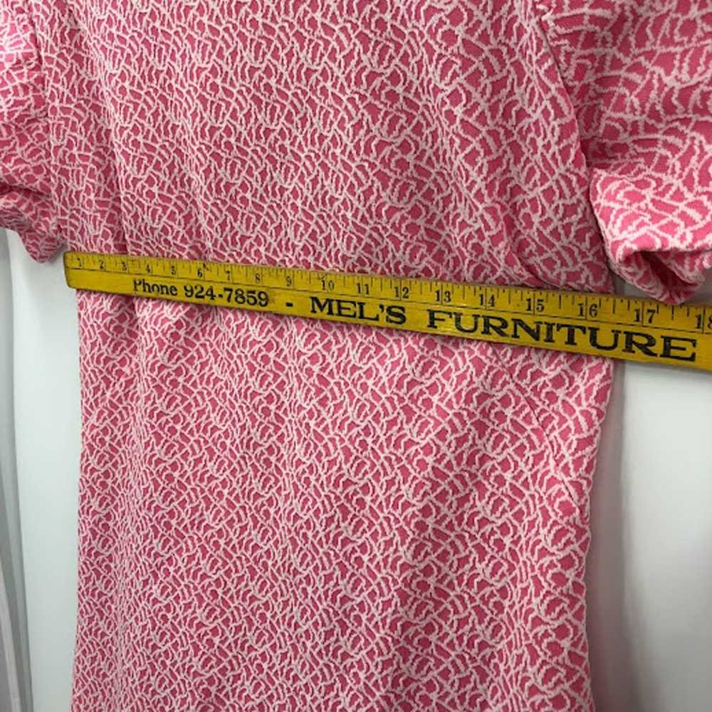 tEXTURED Pink Dress 1960s Polyester Short Sleeve … - image 6