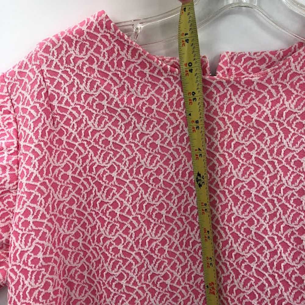 tEXTURED Pink Dress 1960s Polyester Short Sleeve … - image 7