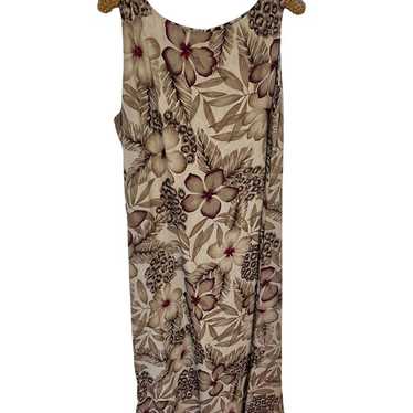 Dana Buchman Sleeveless Floral Silk Maxi Dress Si… - image 1