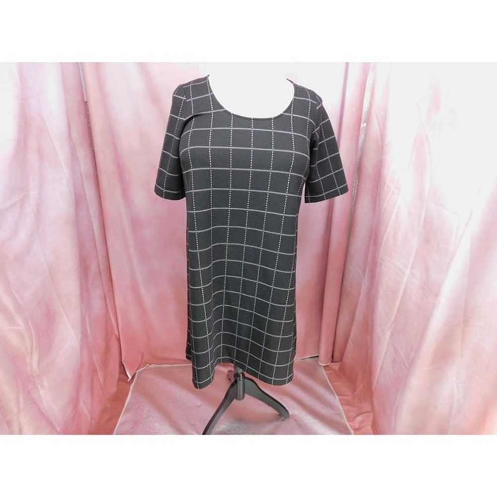 MICHEL STUDIO Collection Windowpane Tee Dress Bla… - image 3