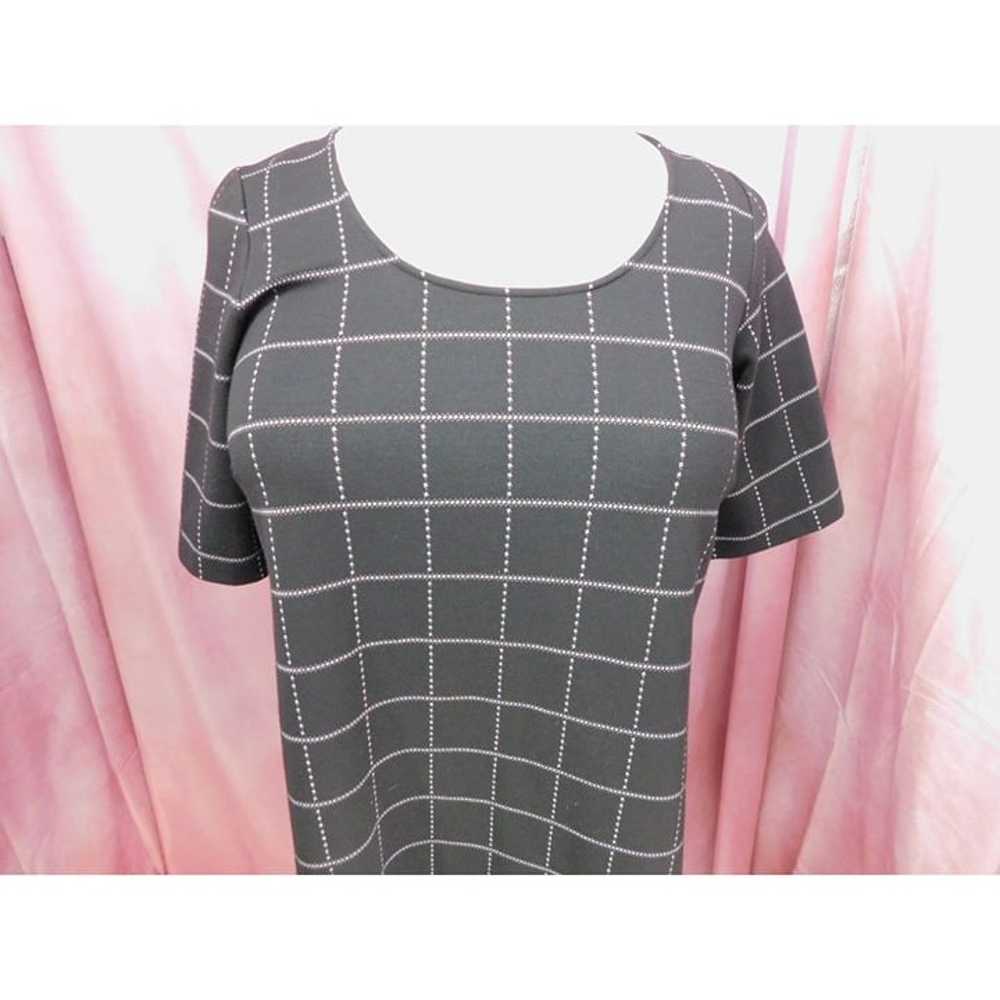 MICHEL STUDIO Collection Windowpane Tee Dress Bla… - image 4