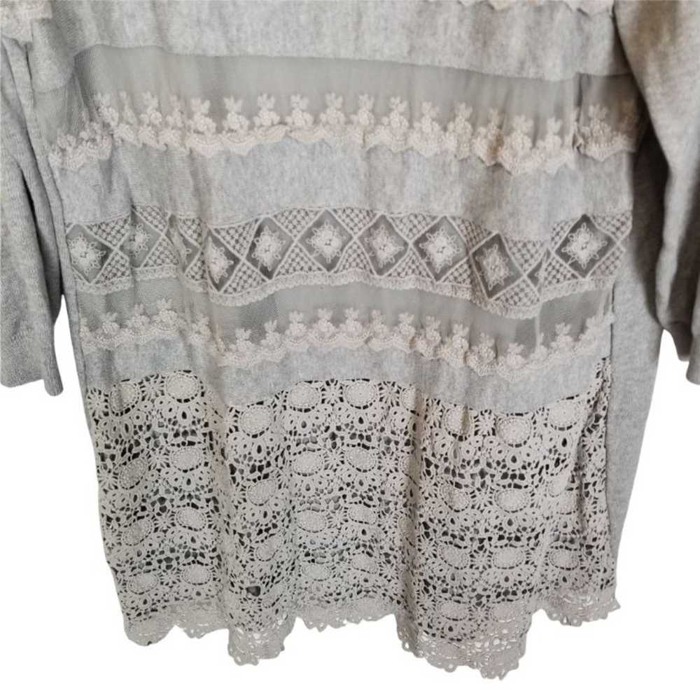 Sundance Womens XL Gray Lace Crochet Overlay Knit… - image 4