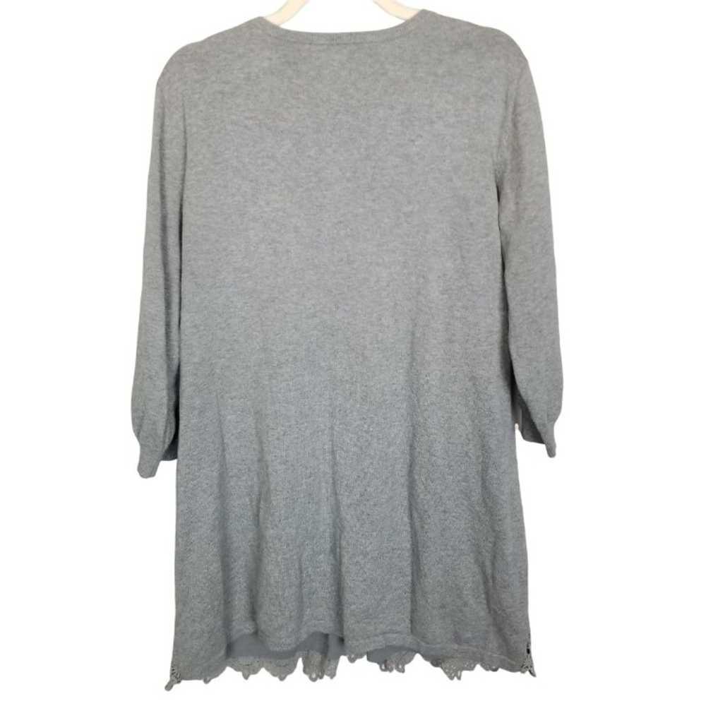 Sundance Womens XL Gray Lace Crochet Overlay Knit… - image 8