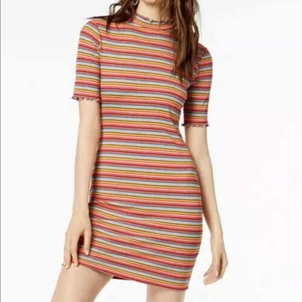 Socialite Rainbow Striped Mock Neck Retr - image 2