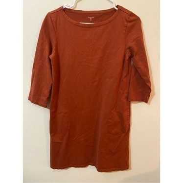 Garnet Hill Rust Dress Organic Cotton Dress