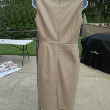 NWOT ANN TAYLOR BEIGE FAUX LEATHER DRESS 4