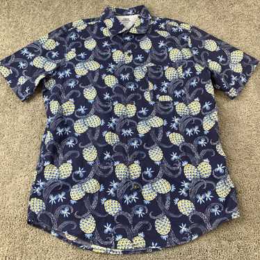 Izod mens Large Blue Pineapple Print Saltwater Pe… - image 1