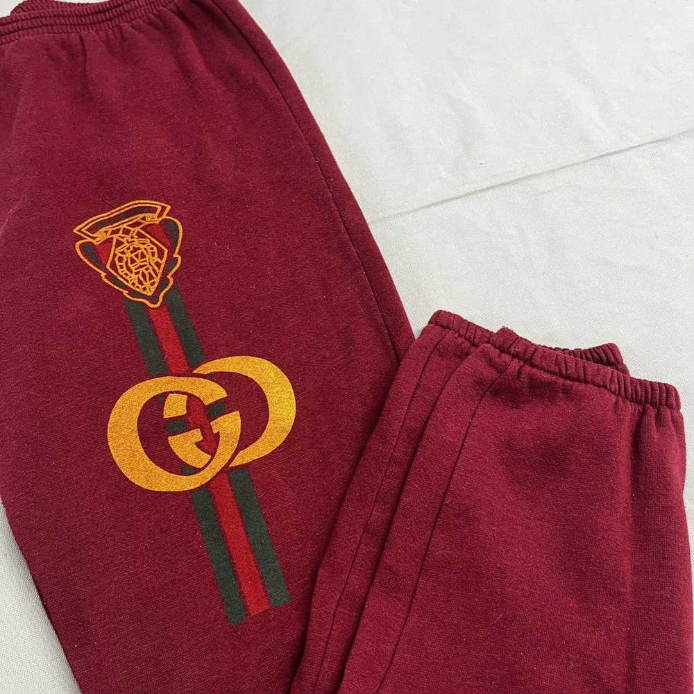 Vintage 90’s Bootleg Gucci Maroon Sweatpants - image 2