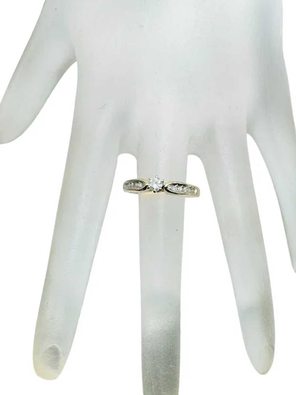 Estate 14k Gold Genuine Diamond Engagement Ring "… - image 12