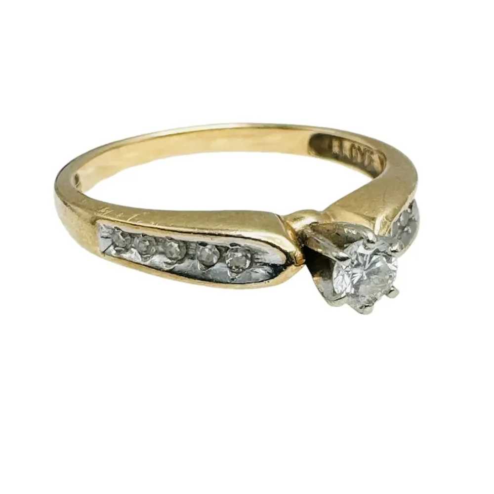 Estate 14k Gold Genuine Diamond Engagement Ring "… - image 4