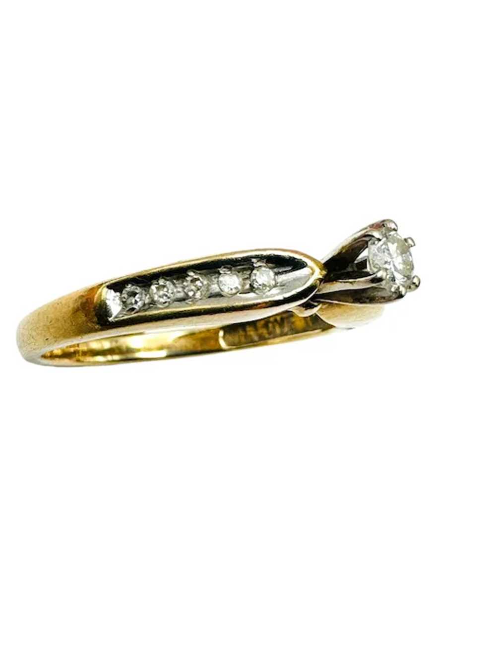 Estate 14k Gold Genuine Diamond Engagement Ring "… - image 7