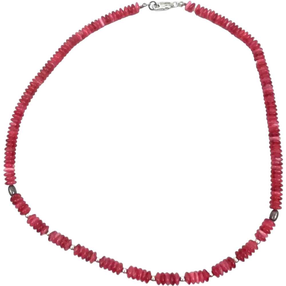 Carnelian Agate Handcrafted Red Beaded Necklace W… - image 1