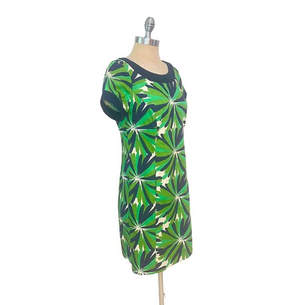 Boden Green & Black Leaf Print Shift Dress size U… - image 2