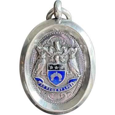 Vintage Silver Fob Pendant Leeds Coat of Arms "Fo… - image 1