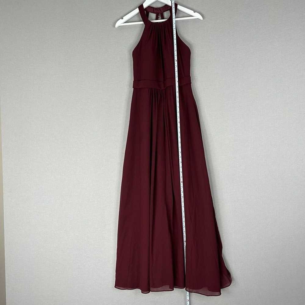 Azazie Womens Dress 4 Red Burgundy Halter Bridesm… - image 3