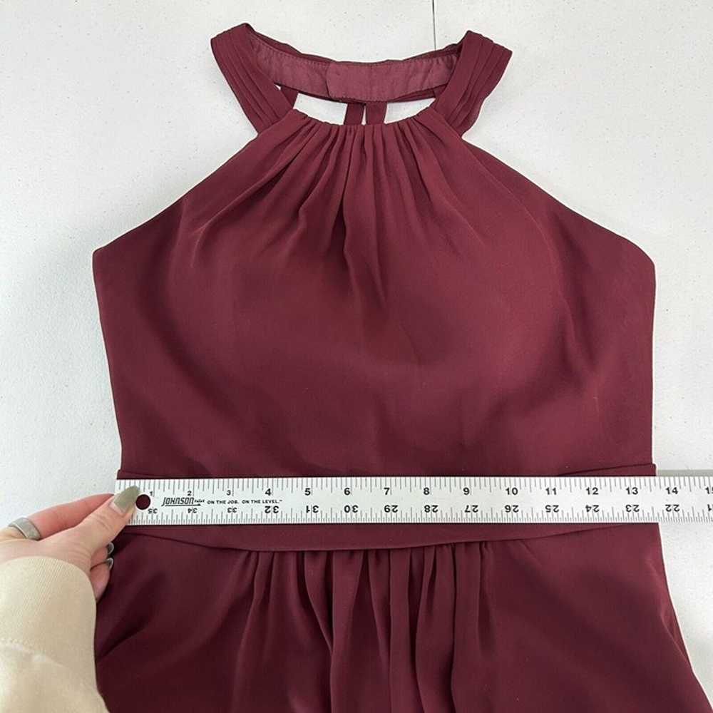 Azazie Womens Dress 4 Red Burgundy Halter Bridesm… - image 6