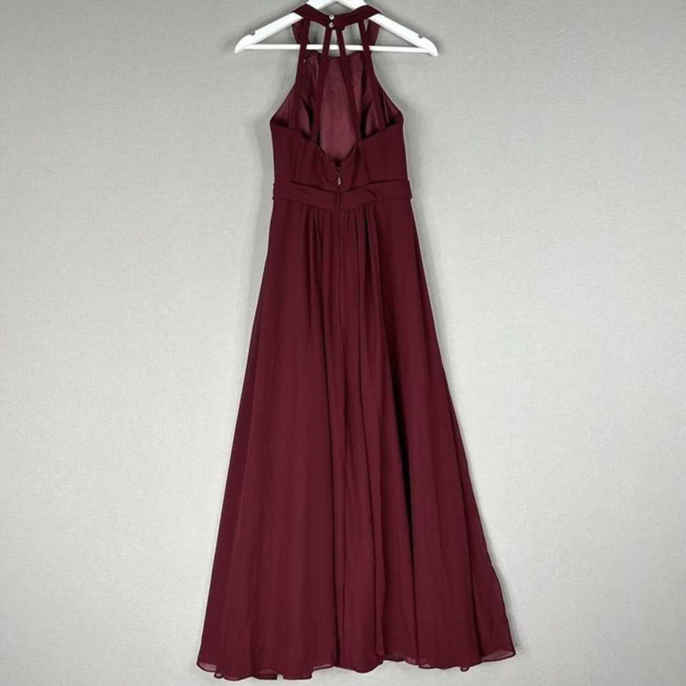 Azazie Womens Dress 4 Red Burgundy Halter Bridesm… - image 7