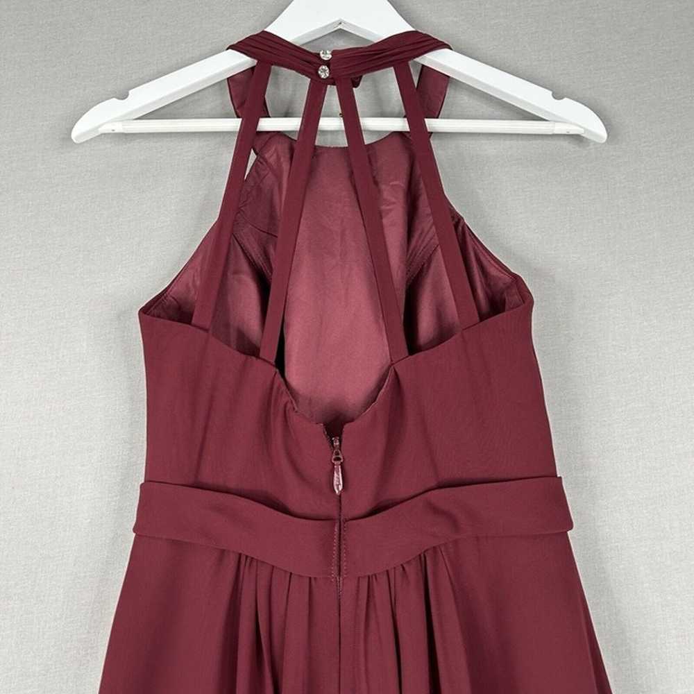 Azazie Womens Dress 4 Red Burgundy Halter Bridesm… - image 8