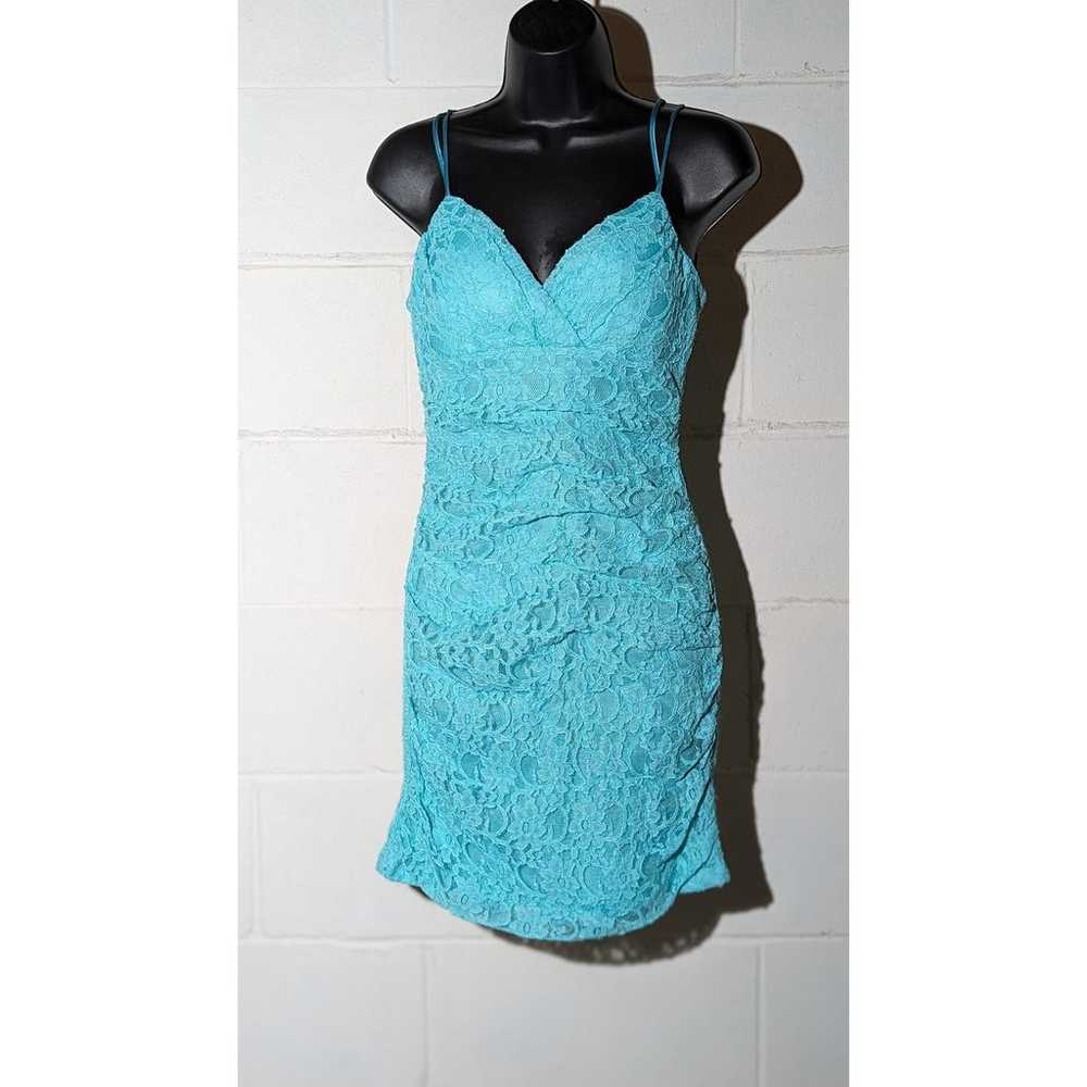 Teeze Me Teal Green Blue Lace Bodycon Mini Dress - image 1