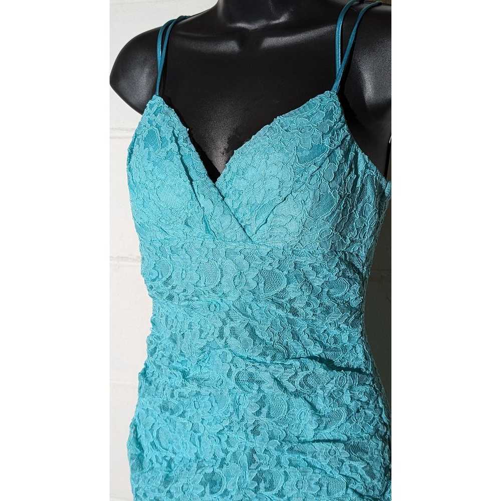 Teeze Me Teal Green Blue Lace Bodycon Mini Dress - image 2