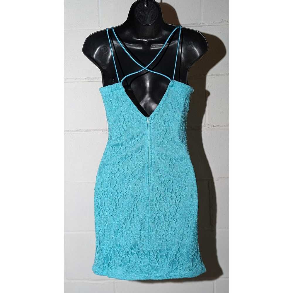 Teeze Me Teal Green Blue Lace Bodycon Mini Dress - image 3