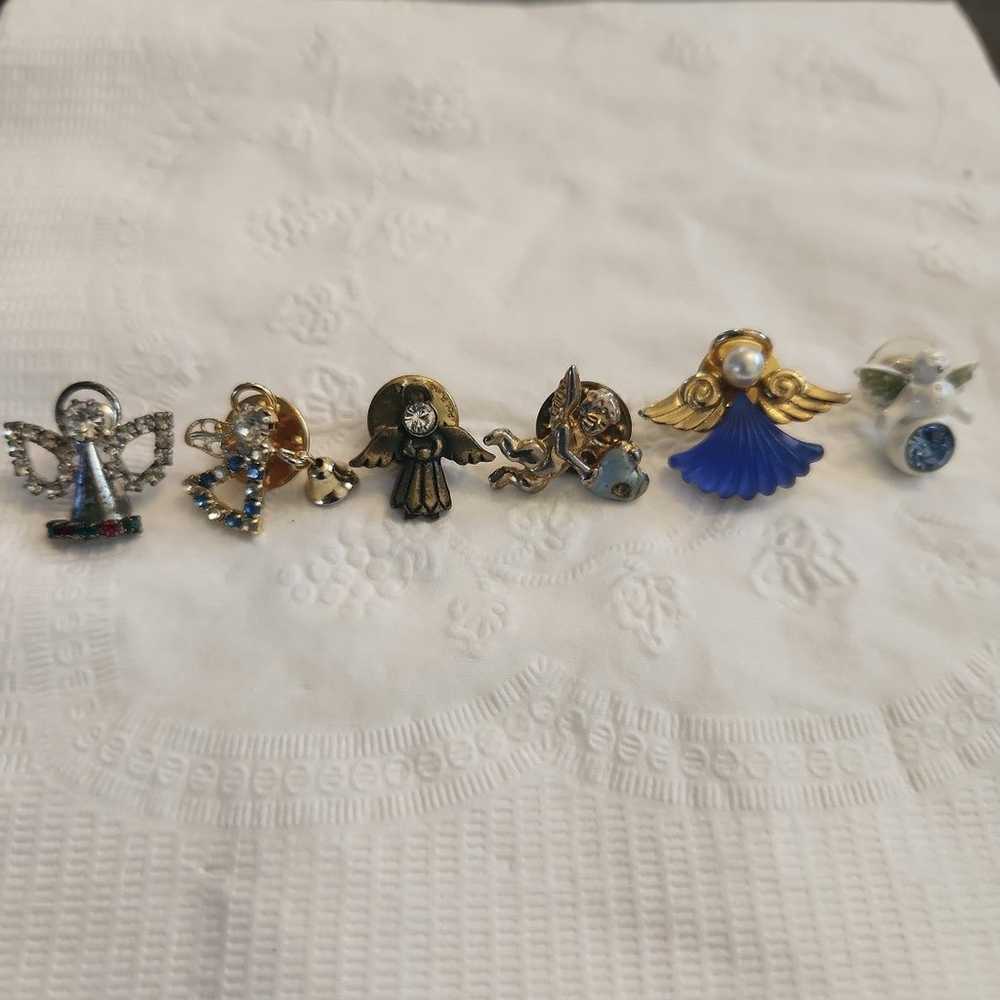 6 VINTAGE ANGEL PINS !ADORABLE - image 1