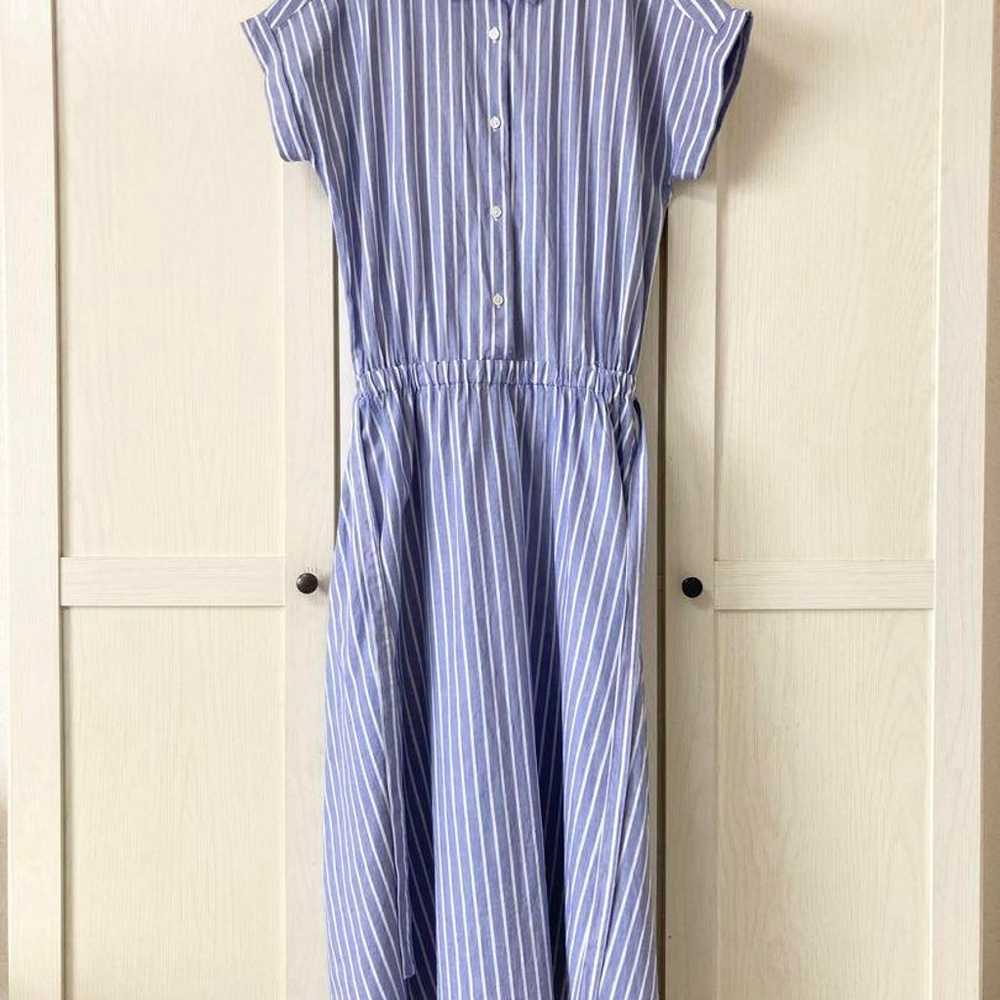 Preferred French sleeve striped shirt dress long … - image 1