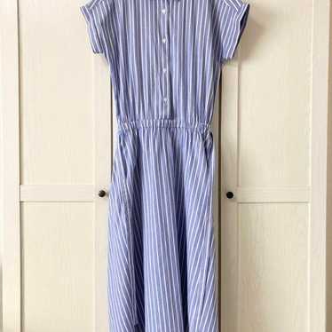 Preferred French sleeve striped shirt dress long … - image 1