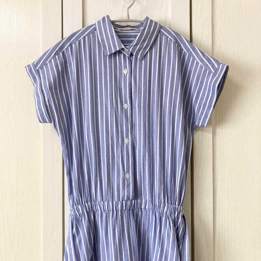 Preferred French sleeve striped shirt dress long … - image 3