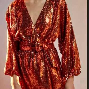 Anthropologie Sequin Wrap Dress M