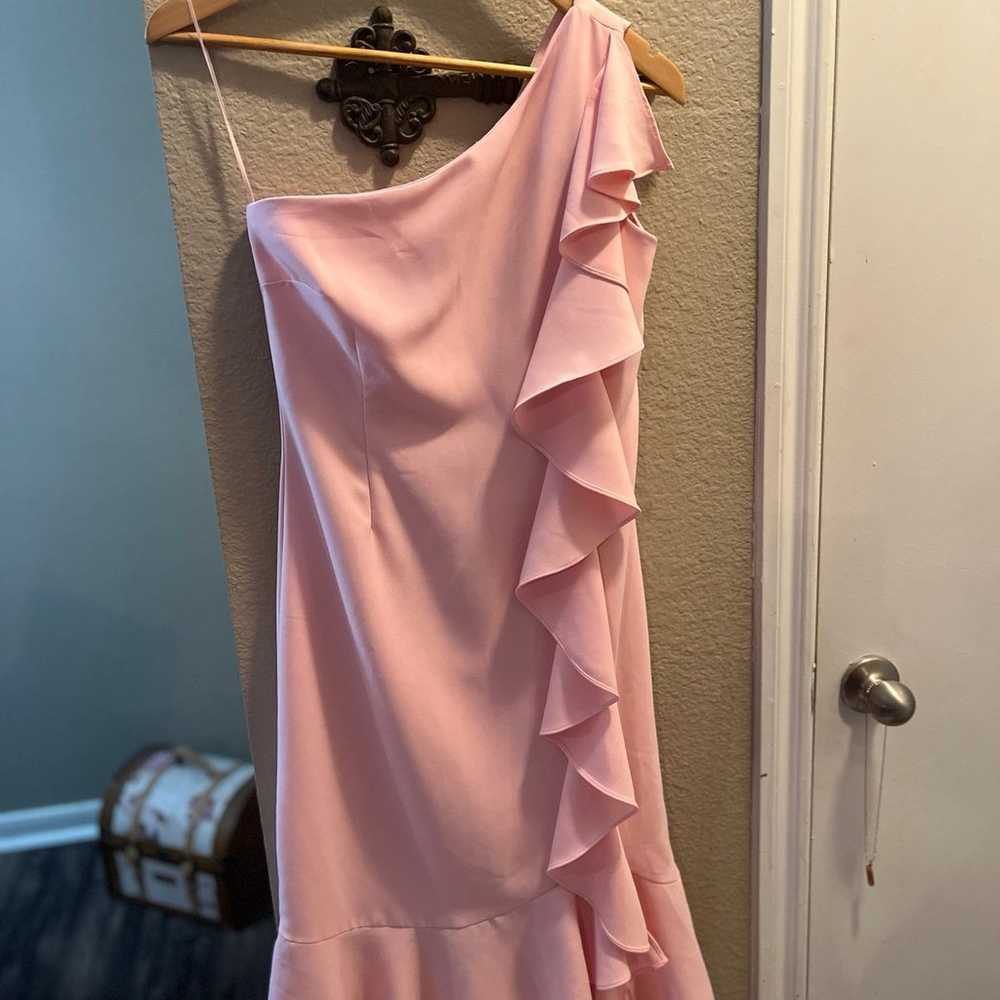 Pink Ruffle One Shoulder Dress - image 1