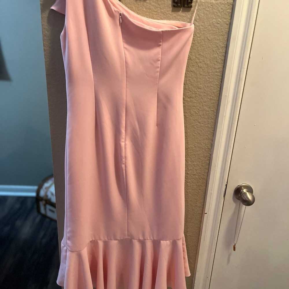 Pink Ruffle One Shoulder Dress - image 2