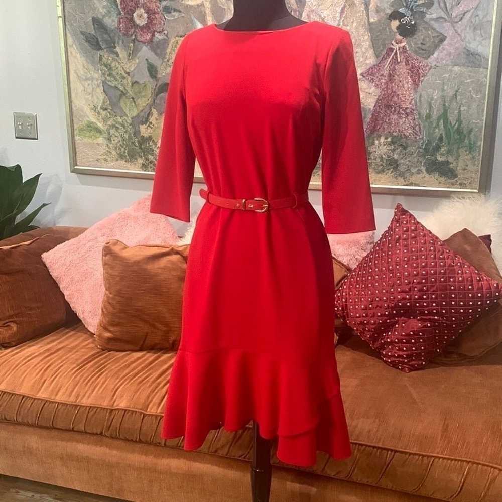 Beautiful Calvin Klein Bottom Ruffle Red Dress - image 1