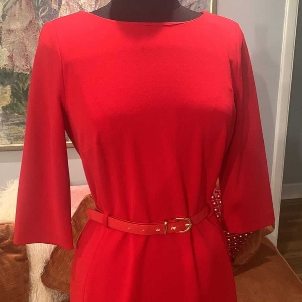 Beautiful Calvin Klein Bottom Ruffle Red Dress - image 2