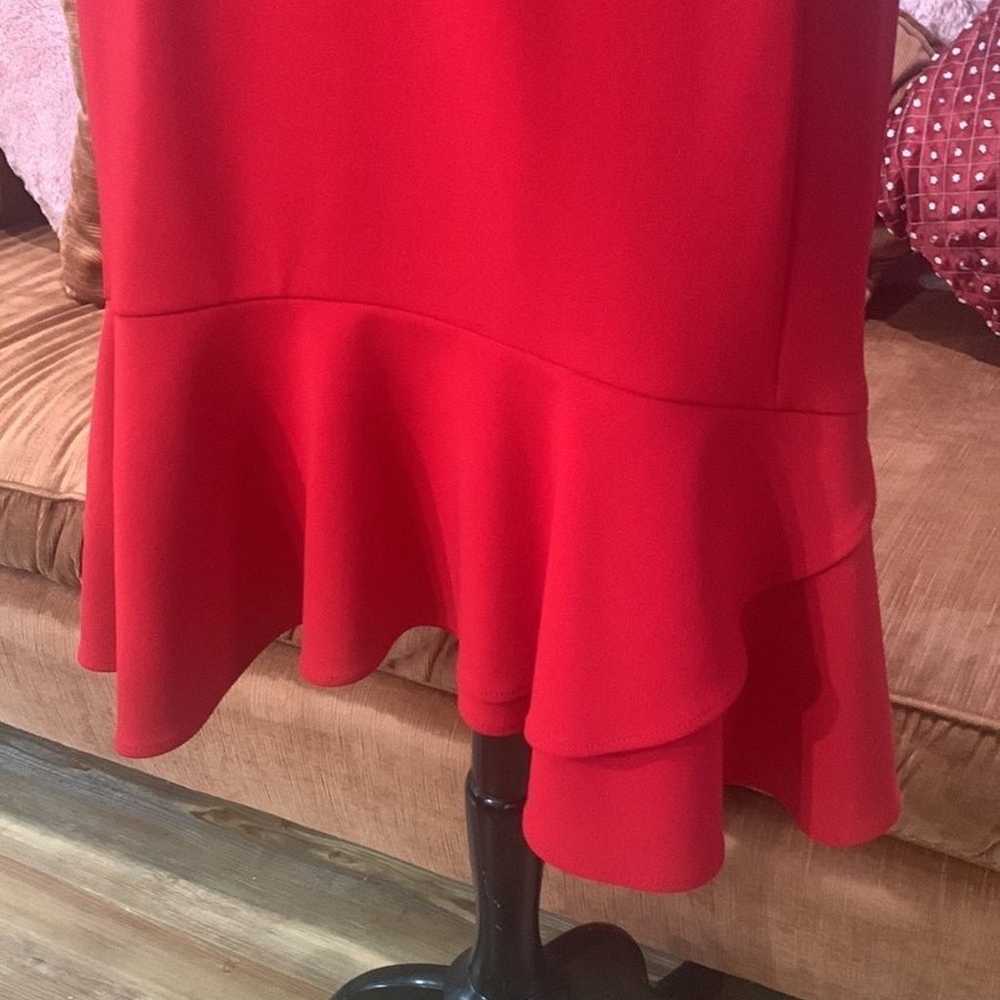 Beautiful Calvin Klein Bottom Ruffle Red Dress - image 3