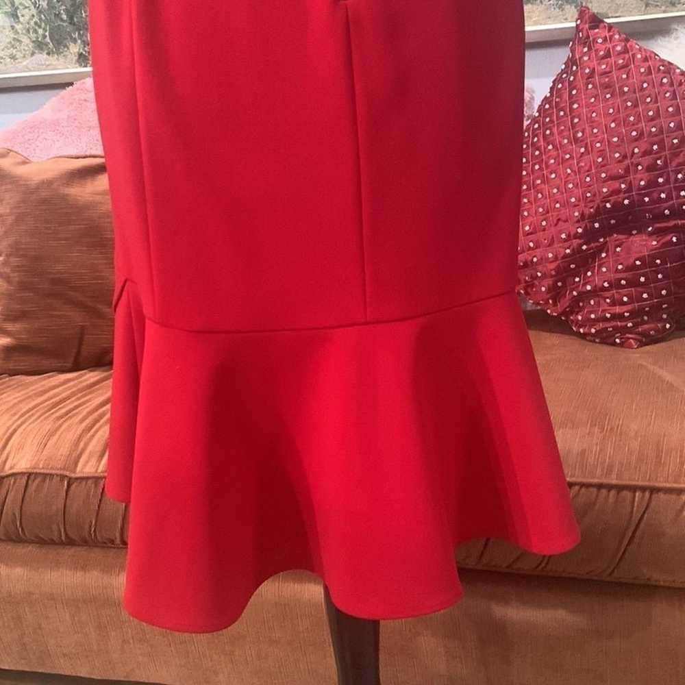 Beautiful Calvin Klein Bottom Ruffle Red Dress - image 8