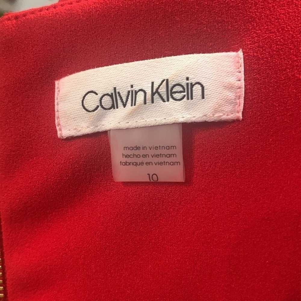 Beautiful Calvin Klein Bottom Ruffle Red Dress - image 9