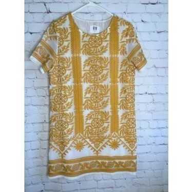 618 Six One Eight Shift Dress Size M White Yellow… - image 1